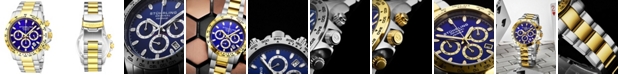 Stuhrling Men's Quartz Chronograph Silver-Tone Stainless Steel Link Bracelet Watch 42mm